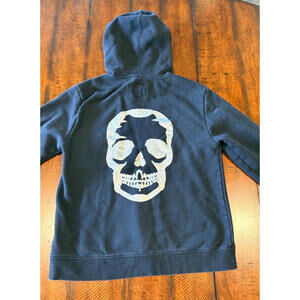 Zadig & Voltaire Comfy Foil Skull Black Hoodie with Kangaroo Pockets - Medium